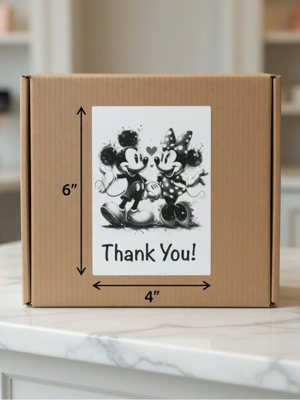 Mickey & Minnie Mouse Thank You Stickers 4”x6” 100ct. New